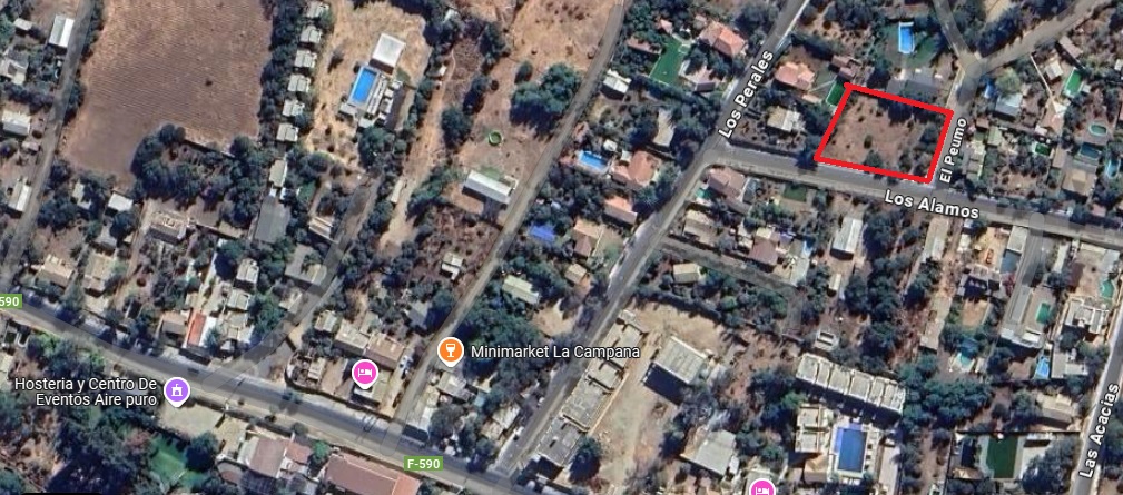 Terreno esquina 1.300 M2 en venta. Zona urbana en Olmué